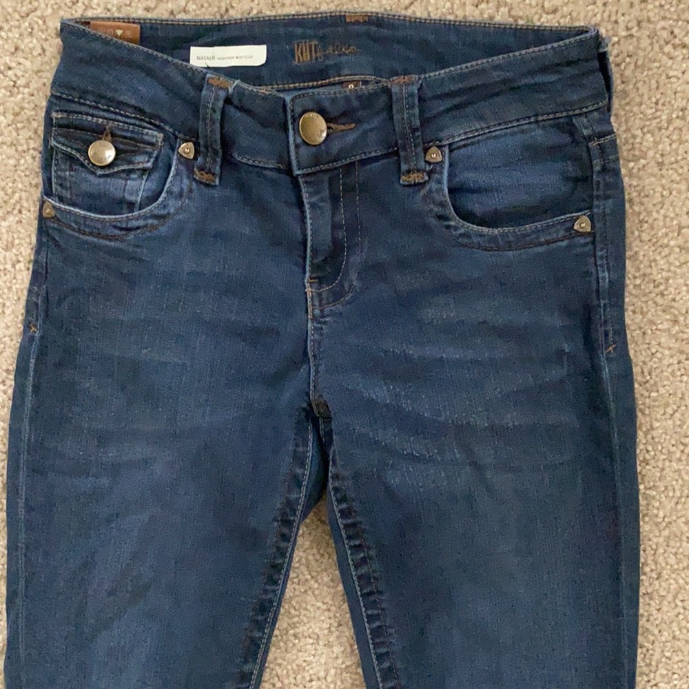 High rise denim bootcut jeans